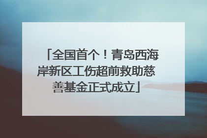 全国首个！青岛西海岸新区工伤超前救助慈善基金正式成立